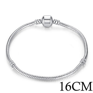Silver Color LOVE Snake Chain Bracelet & Bangle 16CM-21CM Pulseras Lobster PA1104