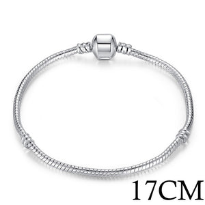 Silver Color LOVE Snake Chain Bracelet & Bangle 16CM-21CM Pulseras Lobster PA1104