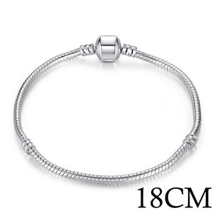 Silver Color LOVE Snake Chain Bracelet & Bangle 16CM-21CM Pulseras Lobster PA1104