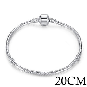 Silver Color LOVE Snake Chain Bracelet & Bangle 16CM-21CM Pulseras Lobster PA1104