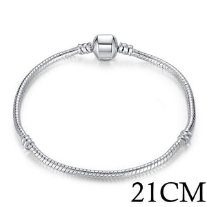 Silver Color LOVE Snake Chain Bracelet & Bangle 16CM-21CM Pulseras Lobster PA1104