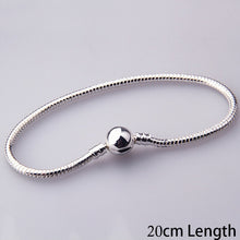 Load image into Gallery viewer, Silver Color LOVE Snake Chain Bracelet &amp; Bangle 16CM-21CM Pulseras Lobster PA1104