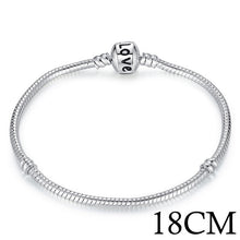 Load image into Gallery viewer, Silver Color LOVE Snake Chain Bracelet &amp; Bangle 16CM-21CM Pulseras Lobster PA1104