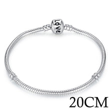 Load image into Gallery viewer, Silver Color LOVE Snake Chain Bracelet &amp; Bangle 16CM-21CM Pulseras Lobster PA1104
