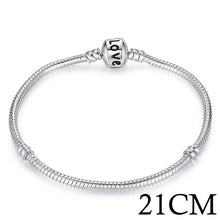 Load image into Gallery viewer, Silver Color LOVE Snake Chain Bracelet &amp; Bangle 16CM-21CM Pulseras Lobster PA1104