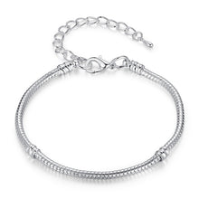 Load image into Gallery viewer, Silver Color LOVE Snake Chain Bracelet &amp; Bangle 16CM-21CM Pulseras Lobster PA1104