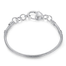 Load image into Gallery viewer, Silver Color LOVE Snake Chain Bracelet &amp; Bangle 16CM-21CM Pulseras Lobster PA1104