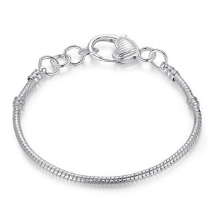 Silver Color LOVE Snake Chain Bracelet & Bangle 16CM-21CM Pulseras Lobster PA1104