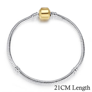 Silver Color LOVE Snake Chain Bracelet & Bangle 16CM-21CM Pulseras Lobster PA1104