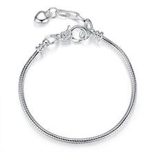 Load image into Gallery viewer, Silver Color LOVE Snake Chain Bracelet &amp; Bangle 16CM-21CM Pulseras Lobster PA1104